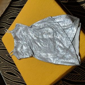 Speechless silver foiled party dress winter formal metallic